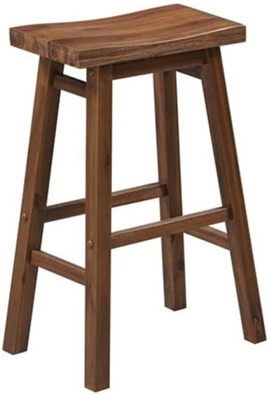 Boraam Sonoma Backless Saddle Kitchen Bar Stool - Chestnut Wire-Brush - Set of 2