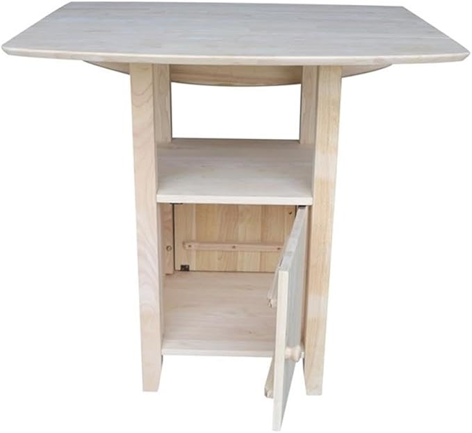 IC INTERNATIONAL CONCEPTS Dual Drop Leaf Bistro Table - Bar Height - with Storage