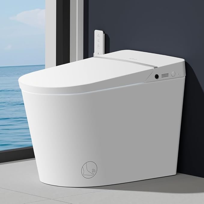 EPLO Smart Toiet with Tank and Bidet Built In,Auto Open Close,Blackout Flush,Auto Flush,Heated seat,Foot Sensor Operation,One Piece Elongated Modern Bidet Toilet Combo G20PRO