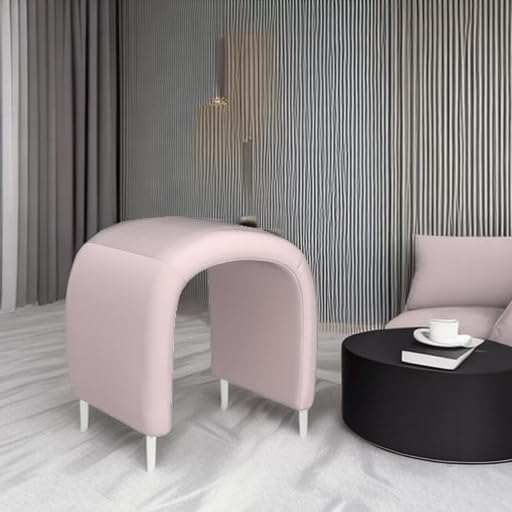 Safavieh Home Collection Kibo Modern Waterfall Light Pink Velvet Ottoman (Fully Assembled)