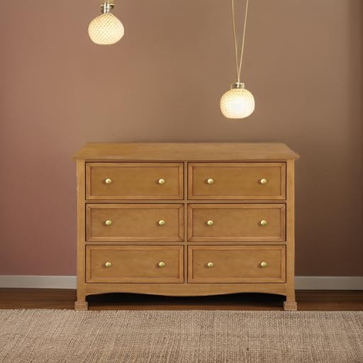 DaVinci Kalani 6-Drawer Baby Dresser for Nursery - Wooden Double Chest of Drawers for Kids, Boys & Girls - Multi-Purpose Storage Dresser for Bedroom, Living Room & Hallway - Easy to Assemble, Chestnut