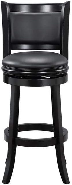 Boraam Augusta Bar Height Swivel Stool, 29-Inch, Black
