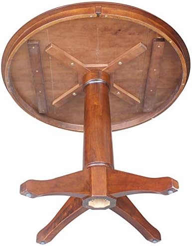 International Concepts 36" Round Top Pedestal Table-28.9" H Dining Table, Espresso