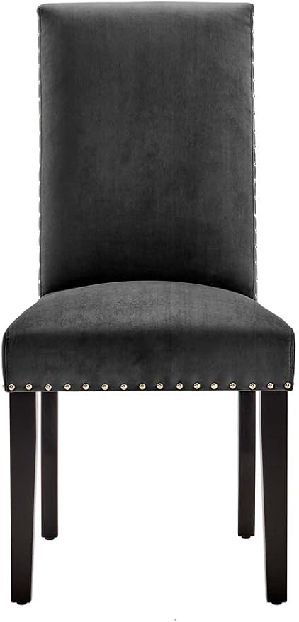 Modway EEI-3779-CHA Parcel Performance Velvet Dining Side Chairs - Set of 2, Charcoal