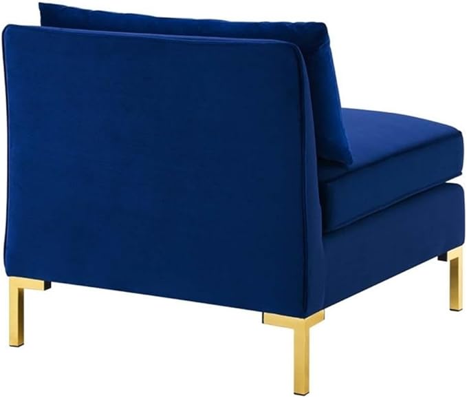 Modway Ardent Modern Performance Velvet Armless Chair in Navy/Gold