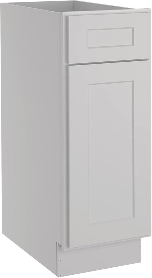 LOVMOR Kitchen Base Cabinets, Sideboard Storage Cabinet, Entryway Cabinet with 1-Drawer & Adjustable Shelf, 15" W X 24" D X 34-1/2"H (Light Gray)