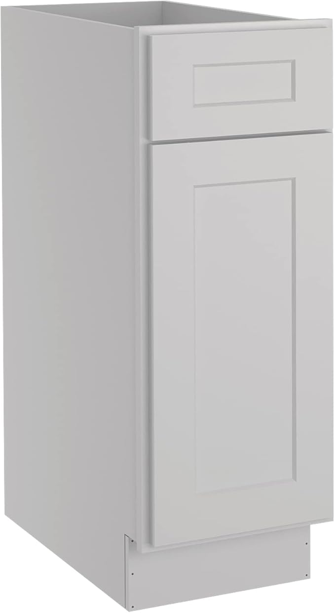 LOVMOR Kitchen Base Cabinets, Sideboard Storage Cabinet, Entryway Cabinet with 1-Drawer & Adjustable Shelf, 18" W X 24" D X 34-1/2"H (Light Gray)
