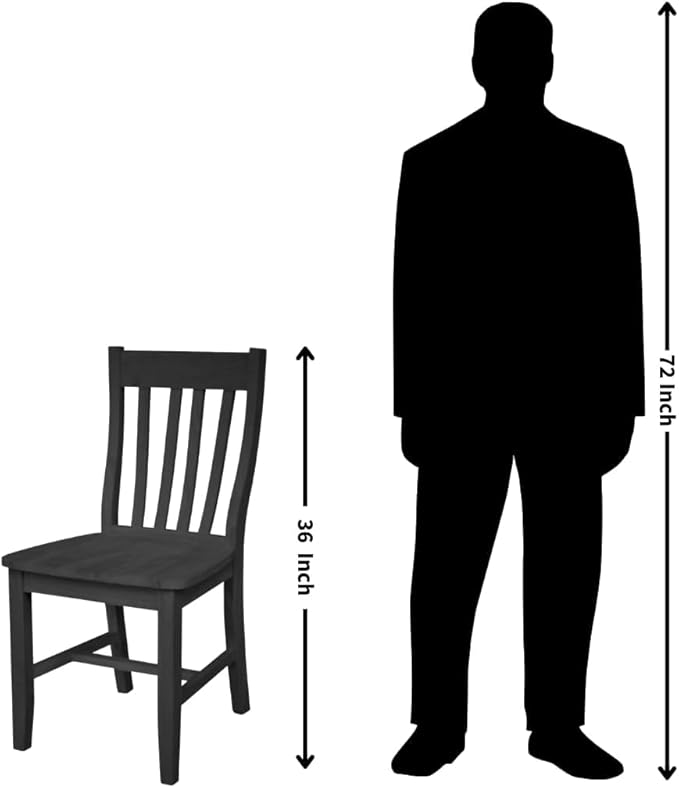 International Concepts Cafe Dining Chairs, Solid Parawood, Unfinished (Set of 2)