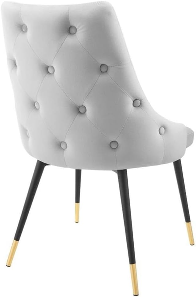 Modway EEI-3907-LGR Adorn Tufted Performance Velvet Dining Side Chair, Light Gray