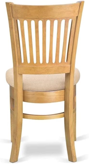East West Furniture CAVA7-OAK-C 7 Piece Dining Table Set Consist of a Rectangle Wooden Table and 6 Linen Fabric Dining Room Chairs, 36x60 Inch, Oak