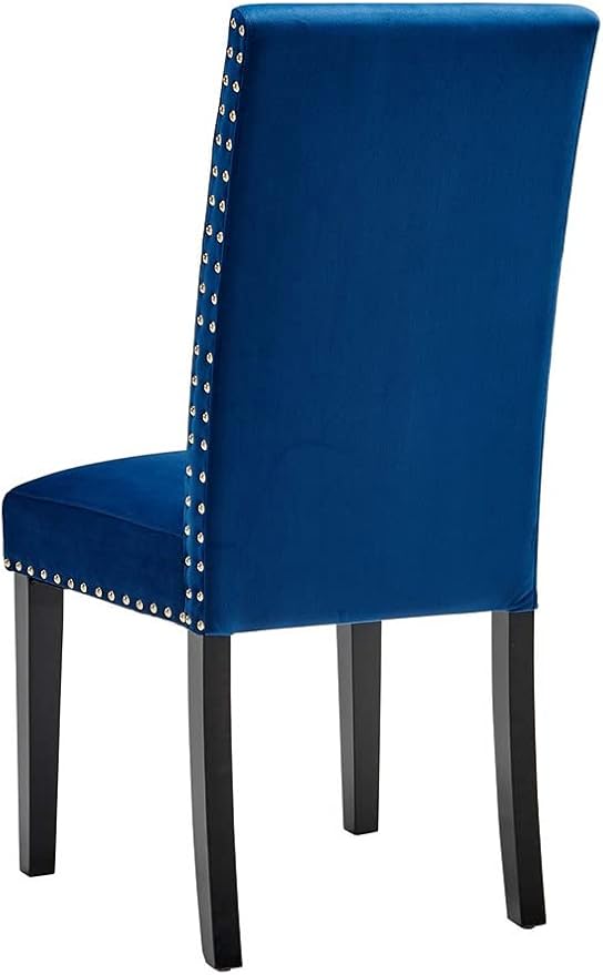 Modway Parcel Performance Velvet Dining Side Chairs - Set of 2, Navy