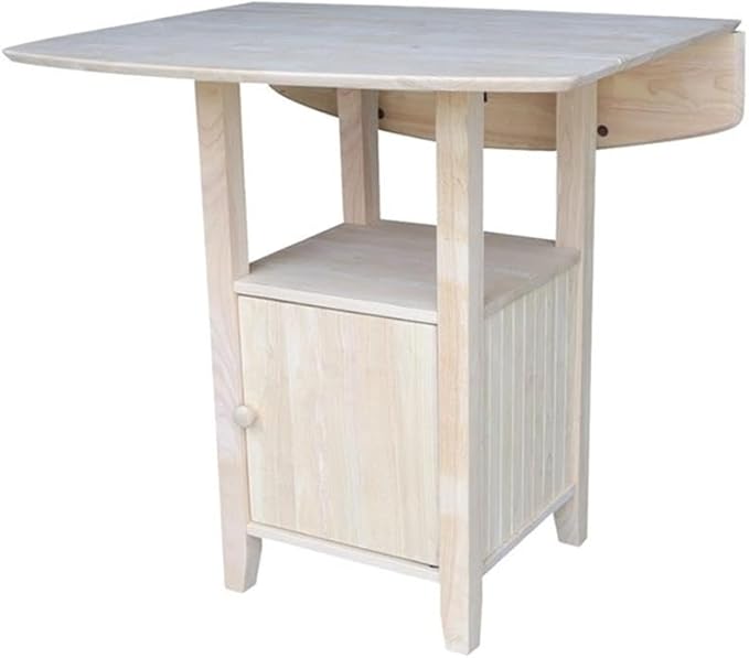 IC INTERNATIONAL CONCEPTS Dual Drop Leaf Bistro Table - Bar Height - with Storage
