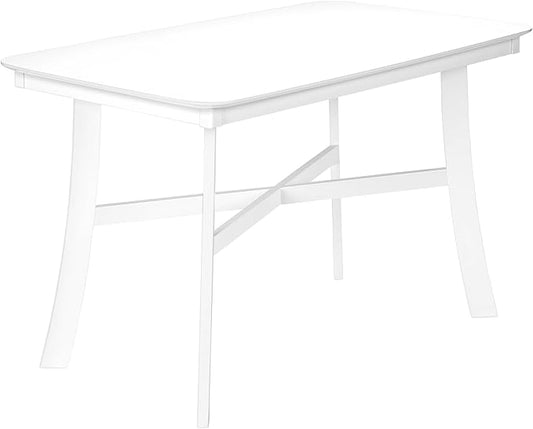 Monarch Specialties I 1323 Dining Table, 48" Rectangular, Small, Kitchen, Dining Room, White Veneer, Wood Legs, Transitional