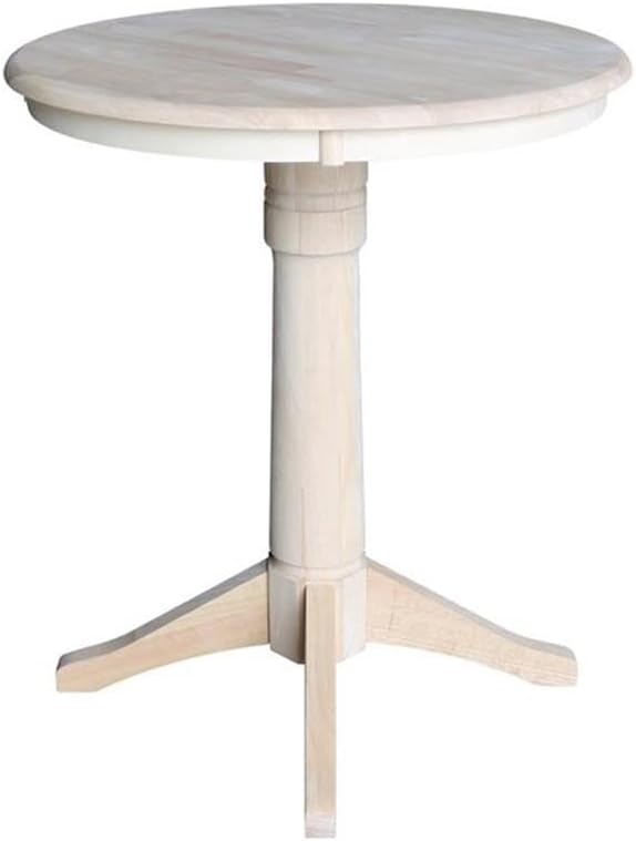 International Concepts 30" Round Top Pedestal Table-34.9" H, Unfinished
