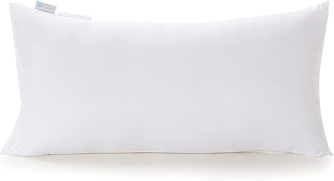 Acanva Fluffy Pillow Insert for Bed Sleeping, Decorative Stuffer Cushion Sham Filler, 12 Inchx20 Inch, White