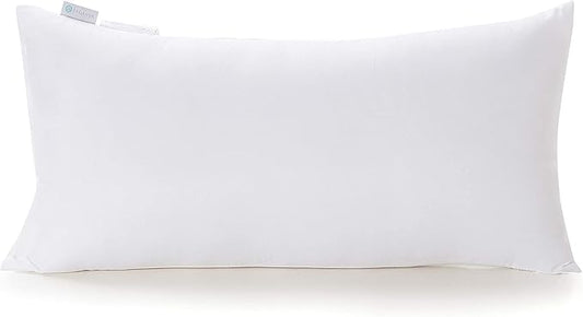 Acanva Fluffy Pillow Insert for Bed Sleeping, Decorative Stuffer Cushion Sham Filler, 12 Inchx20 Inch, White
