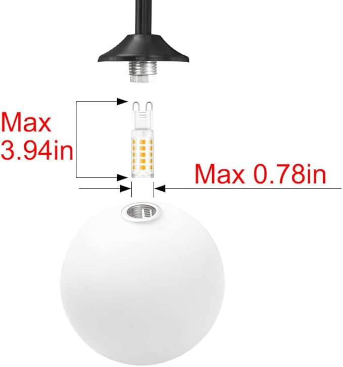 Black Plug in Wall Sconces Set of 2, Wall Light with Plug in Cord On/Off Switch, Mid Century Art Deco Plug Sconce with Milky White Globe Glass Lampshade Wall Lamp for Bedroom Living Room Hallway