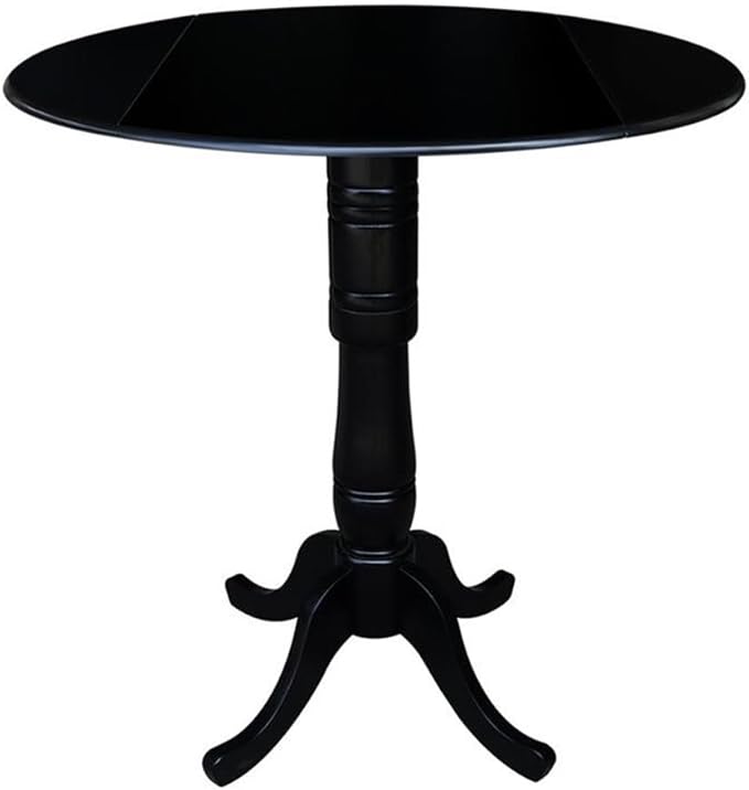 IC INTERNATIONAL CONCEPTS 42" Round Dual Drop Leaf Pedestal Table 41.5" H