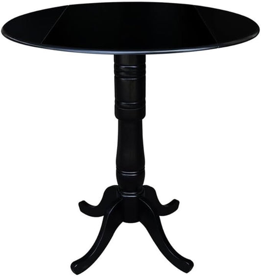 IC INTERNATIONAL CONCEPTS 42" Round Dual Drop Leaf Pedestal Table 41.5" H