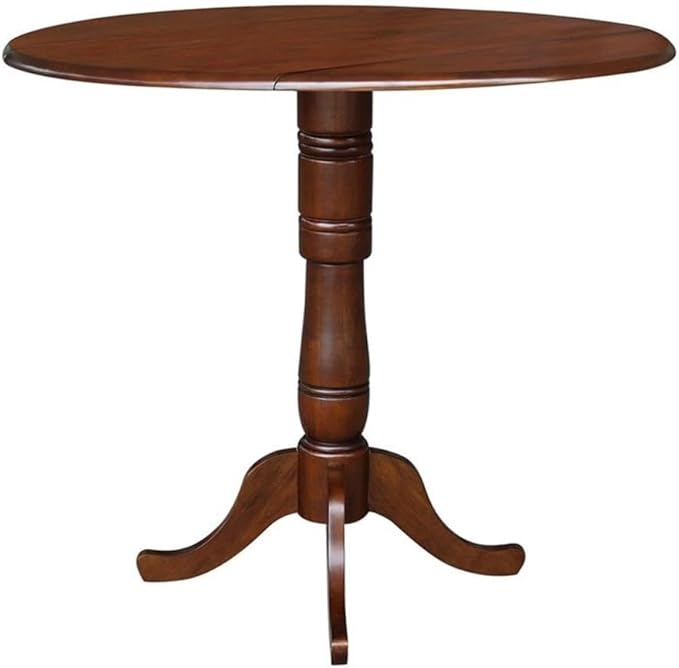 IC INTERNATIONAL CONCEPTS 42" Round Dual Drop Leaf Pedestal Table - 41.5" H Espresso