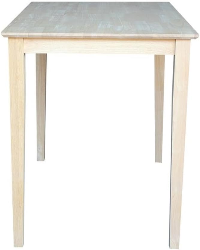 International Concepts Solid Wood Top Dining table, 30 x 48, Unfinished