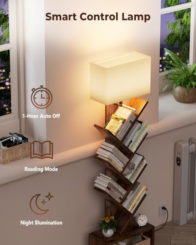 Evermagin 6 Tier Tree Bookshelf with Light, Bookcase, Remote Control