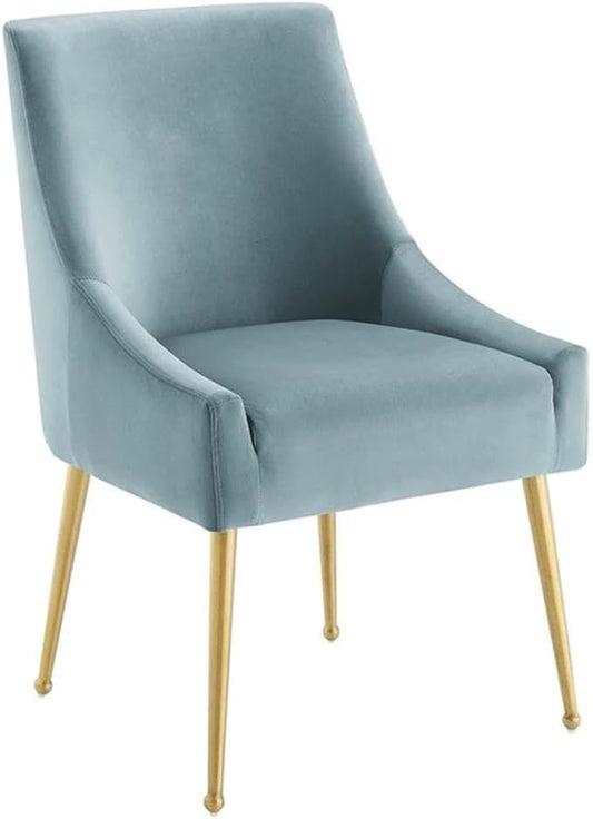 Modway Discern Upholstered Performance Velvet Dining Chair, Light Blue