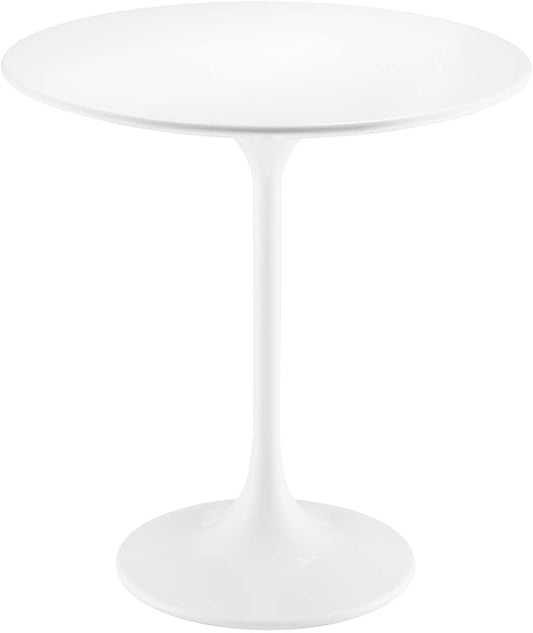 Modway Lippa Round 20" Mid-Century Modern Side Table in White White