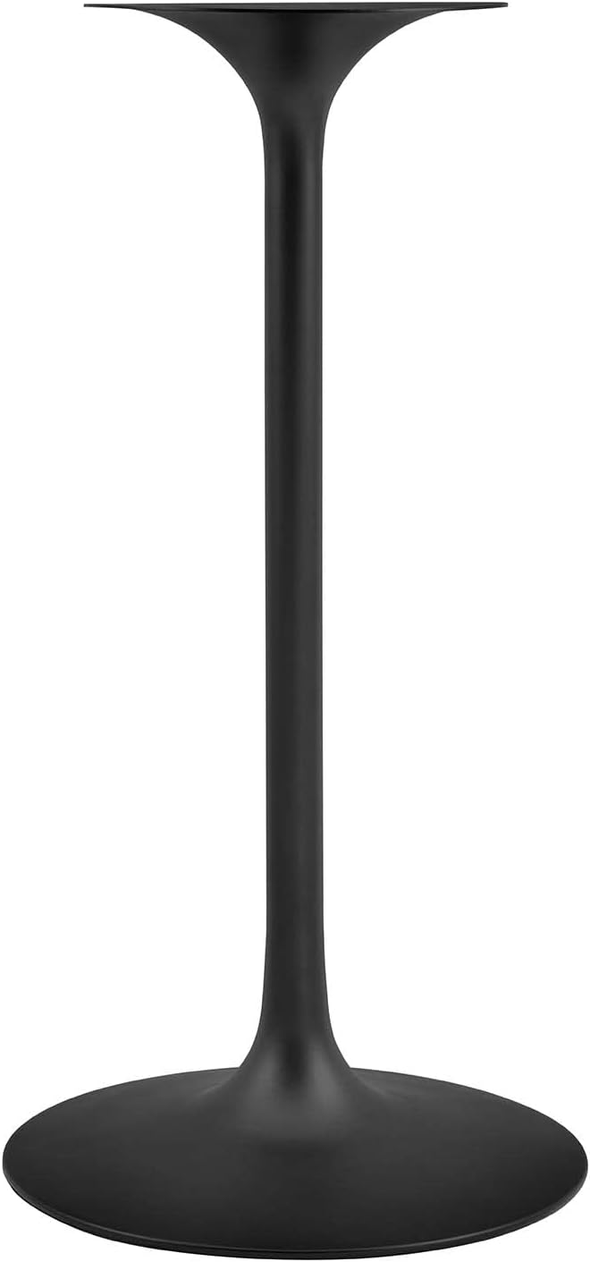Modway Lippa 28" Round Wood Bar Table, White Top, Black Base