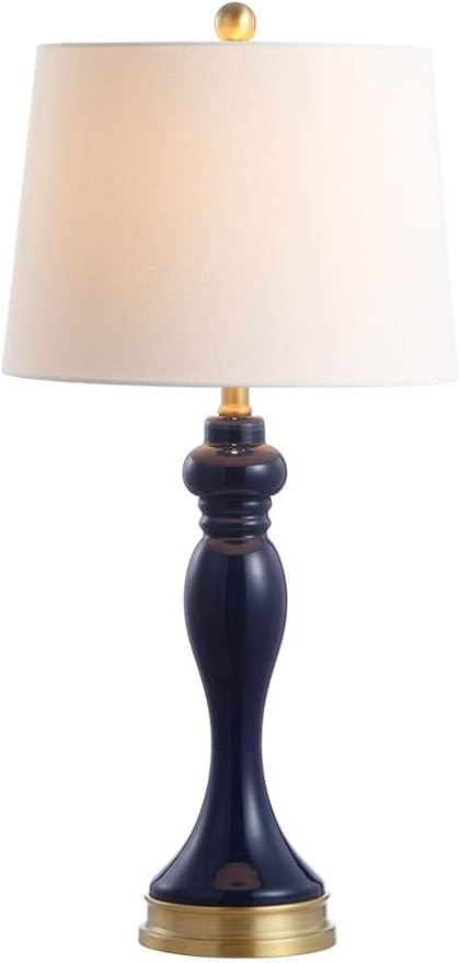 SAFAVIEH Lighting Collection Cayson Modern Contemporary Navy / Gold 29-inch Bedroom Living Room Home Office Desk Nightstand Table Lamp (LED Bulb Included)
