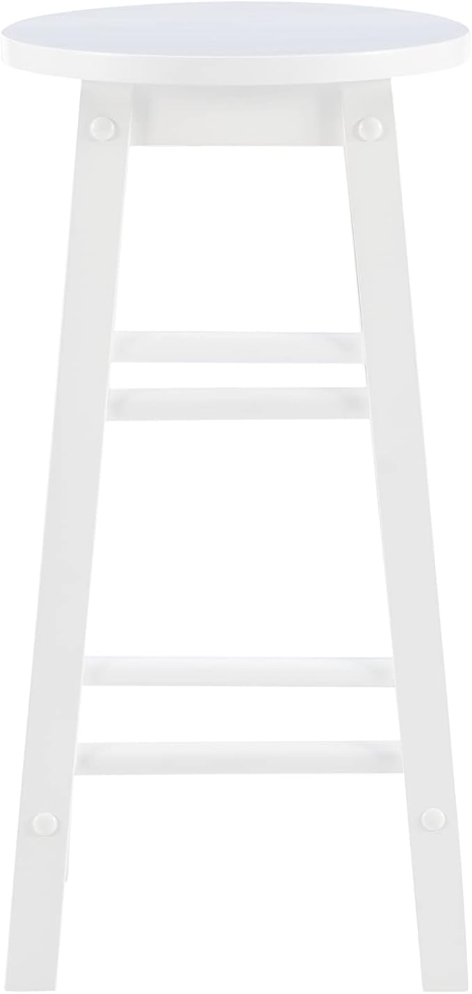 Zeke White 24" Counter Stool with Round Seat by Linon