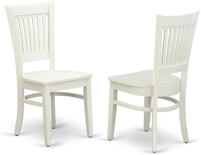 East West Furniture DLVA3-LWH-W 3 Piece Modern Dining Table Set Contains a Round Wooden Table with Dropleaf and 2 Dining Room Chairs, 42x42 Inch, Linen White