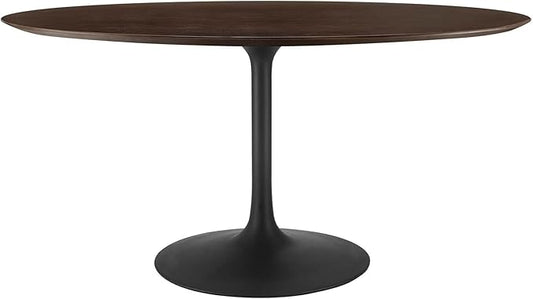 Modway Lippa Dining Table, 60", Black Cherry Walnut