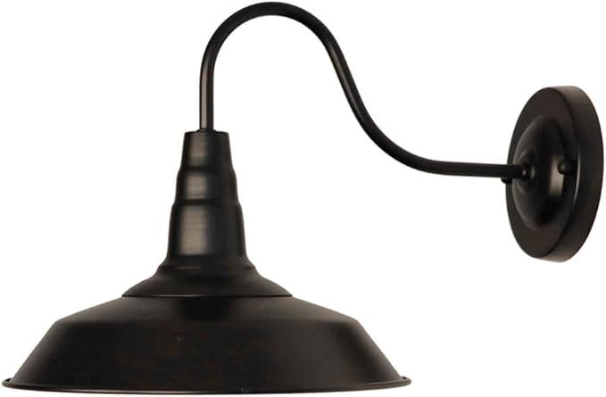 LynPon Gooseneck Barn Lights Indoor, Black Farmhouse Wall Sconces Set of Two, 2 Pack Rustic Wall Light Fixtures Industrial Wall Mount Lighting for Warehouse Front Door Porch Garage Entryway