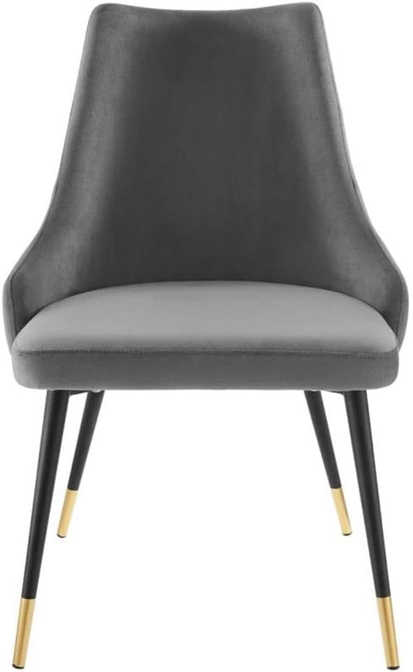 Modway EEI-3907-GRY Adorn Tufted Performance Velvet Dining Side Chair, Gray