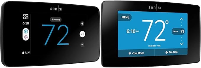 Sensi Touch Smart Thermostats Bundle with Touchscreen Color Display | Programmable | Wi-Fi | Mobile App | Easy DIY | Data Privacy | Compatible with Alexa