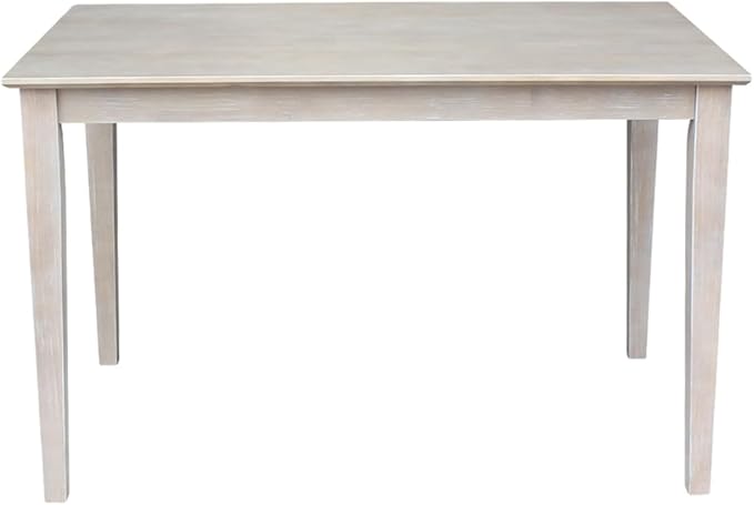 IC INTERNATIONAL CONCEPTS 30x48 Solid Wood Dining Table with 4 Emily Chairs in Washed Gray Taupe