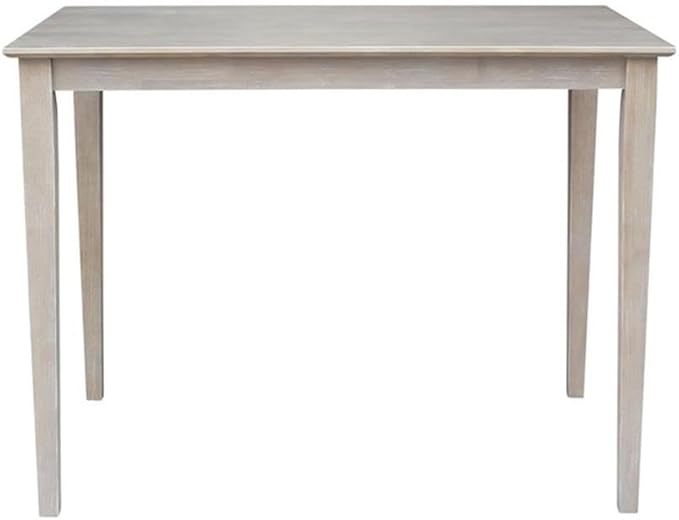 International Concepts Solid Wood Top Table - Counter Height, Washed Gray Taupe