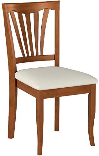 East West Furniture Avon 36" Linen Dining Chairs in Saddle Brown (Set of 2)