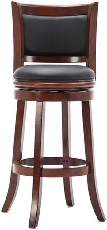 Boraam Augusta Bar Height Swivel Kitchen Bar Stool - Black/Cherry