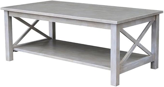 International Concepts Hampton Coffee Table, Washed Gray Taupe