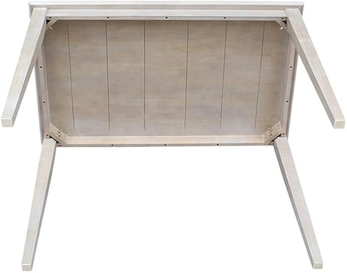 International Concepts Solid Wood Top Table - Counter Height, Washed Gray Taupe