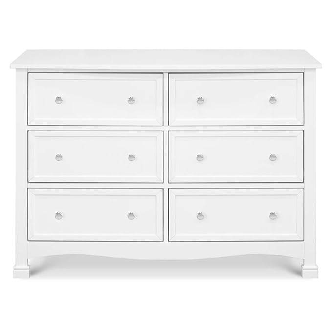 Kalani Baby Dresser for Nursery - GREENGUARD Gold Certified Wooden 6 Drawer Double Dresser - Kids Dresser for Boys and Girls - Multi-Purpose White Dresser for Bedroom, Living Room, and Hallway