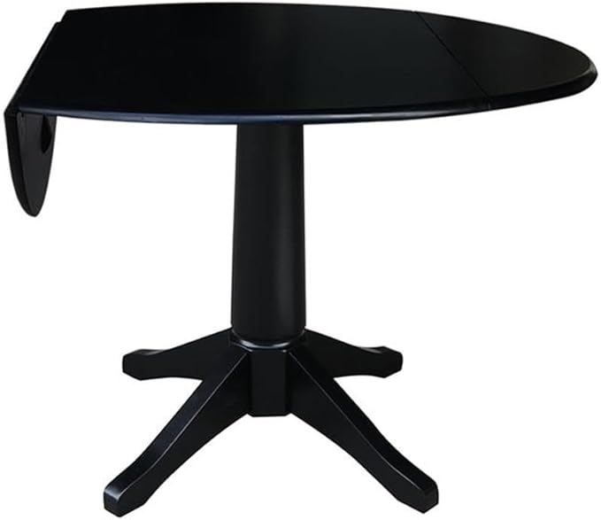 IC INTERNATIONAL CONCEPTS 42" Round Dual Drop Leaf Pedestal Table 30.3" H