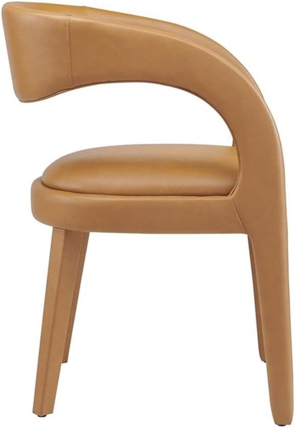 Modway EEI-6561-TAN Pinnacle Vegan Leather Dining Chair Set of Two, Tan