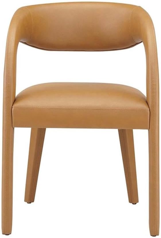Modway EEI-6561-TAN Pinnacle Vegan Leather Dining Chair Set of Two, Tan