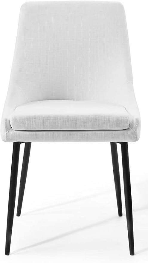 Modway Viscount Upholstered Fabric Dining Chairs - Set of 2, Black White