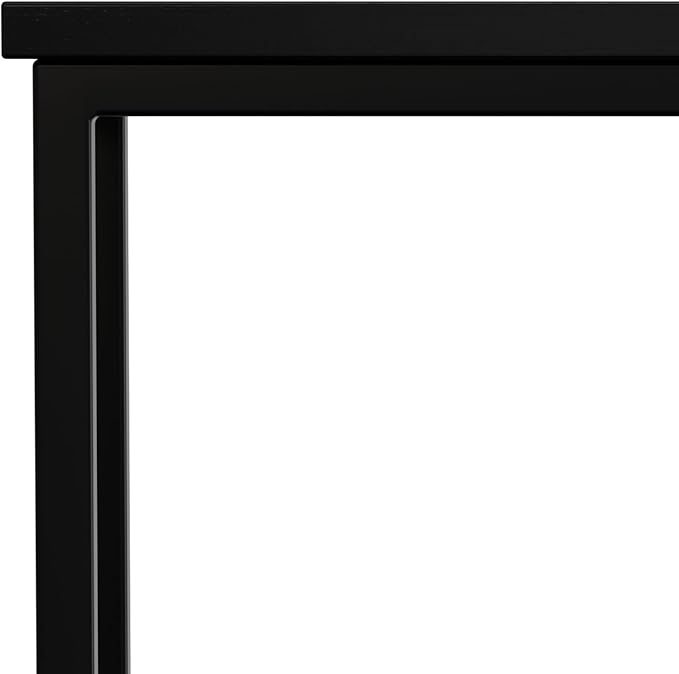 SIMPLIHOME Skyler C-Side Table - 18" Wide x 24" High Solid Mango Wood and Metal Slide-Under Table in Black, Industrial Accent Table or End Table for Living Room with Space-Saving Design, Assembled