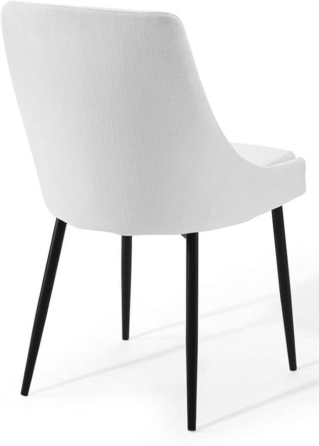 Modway Viscount Upholstered Fabric Dining Chairs - Set of 2, Black White