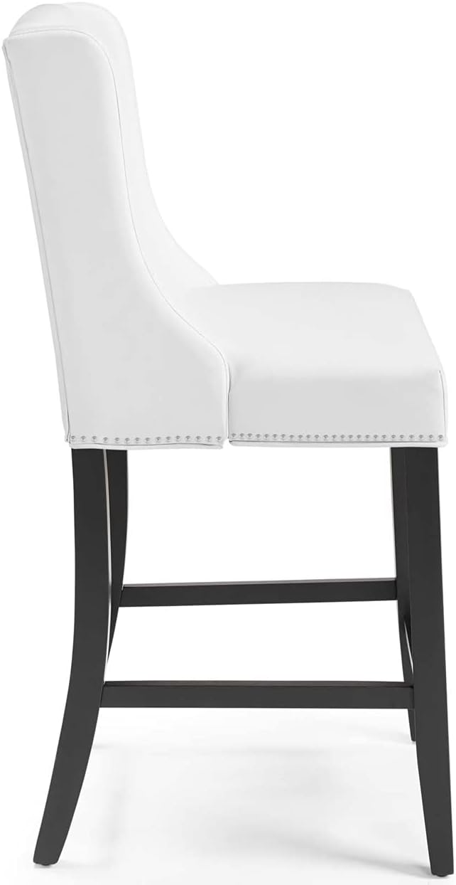 Modway Baron Counter Stool Faux Leather Set of 2, White